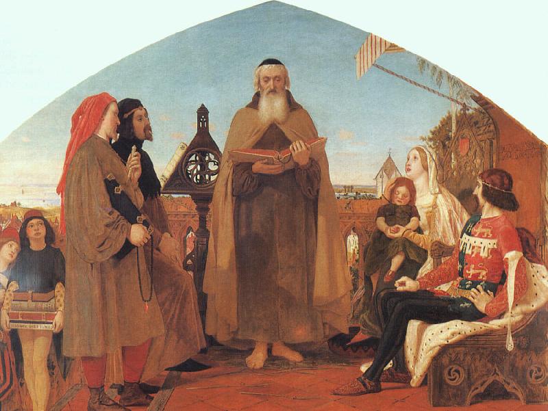 Brown, Ford Madox Wycliffe Reading his Translation of the New Testament to his Protector- John of Gaunt Sweden oil painting art